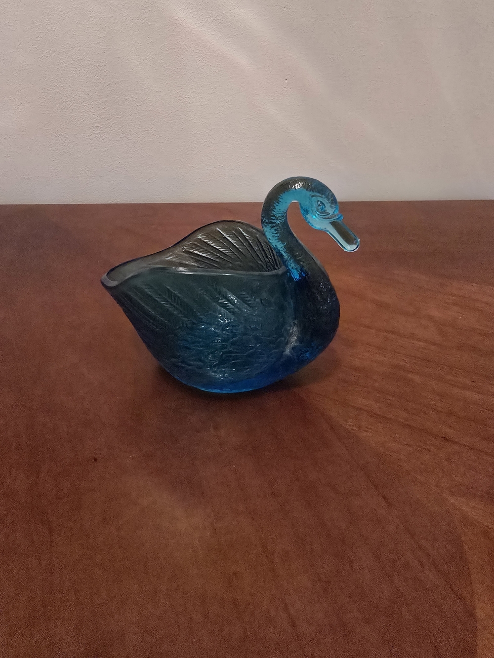 Vintage L E Smith Colonial Blue Open Swan Trinket Dish